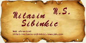 Milašin Sibinkić vizit kartica